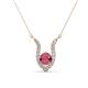 1 - Lauren 5.00 mm Round Rhodolite Garnet and Diamond Accent Pendant Necklace 