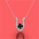 2 - Lauren 5.00 mm Round Black Diamond and White Diamond Accent Pendant Necklace 