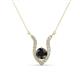 1 - Lauren 5.00 mm Round Black Diamond and White Diamond Accent Pendant Necklace 