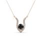 1 - Lauren 5.00 mm Round Black Diamond and White Diamond Accent Pendant Necklace 