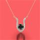 2 - Lauren 5.00 mm Round Black Diamond and White Diamond Accent Pendant Necklace 