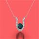 2 - Lauren 5.00 mm Round London Blue Topaz and Diamond Accent Pendant Necklace 