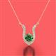 2 - Lauren 5.00 mm Round Lab Created Alexandrite and Diamond Accent Pendant Necklace 