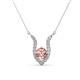 1 - Lauren 5.00 mm Round Morganite and Diamond Accent Pendant Necklace 