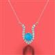 2 - Lauren 5.00 mm Round Turquoise and Diamond Accent Pendant Necklace 