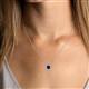 4 - Lauren 5.00 mm Round Blue Sapphire and Diamond Accent Pendant Necklace 