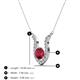 3 - Lauren 5.00 mm Round Ruby and Diamond Accent Pendant Necklace 
