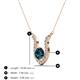 3 - Lauren 5.00 mm Round Blue Diamond and White Diamond Accent Pendant Necklace 