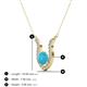 3 - Lauren 5.00 mm Round Turquoise and Diamond Accent Pendant Necklace 