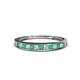 1 - Aqilia 2.00 mm Emerald and Diamond 13 Stone Wedding Band 
