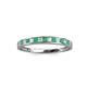 2 - Aqilia 2.00 mm Emerald and Diamond 13 Stone Wedding Band 