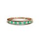 1 - Aqilia 2.00 mm Emerald and Diamond 13 Stone Wedding Band 