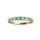 2 - Aqilia 2.00 mm Emerald and Diamond 13 Stone Wedding Band 