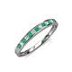 3 - Aqilia 2.00 mm Emerald and Diamond 13 Stone Wedding Band 