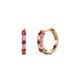 1 - Aricia Petite Ruby and Lab Grown Diamond Hoop Earrings 