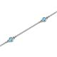 2 - Aizza (5 Stn/2.7mm) Blue Topaz Station Bracelet 