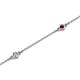 2 - Aizza (5 Stn/2.7mm) Petite Ruby and Diamond Station Bracelet 
