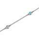 2 - Aizza (5 Stn/2.7mm) Petite Blue Topaz and Diamond Station Bracelet 