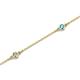 2 - Aizza (5 Stn/2.7mm) Petite Blue Topaz and Diamond Station Bracelet 