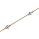 2 - Aizza (5 Stn/2.7mm) Petite Blue Topaz and Diamond Station Bracelet 