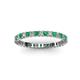2 - Allie 2.00 mm Square Cut Emerald and Princess Cut Diamond Eternity Band 