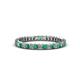 1 - Allie 2.00 mm Square Cut Emerald and Princess Cut Diamond Eternity Band 