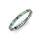 3 - Allie 2.00 mm Princess Cut Diamond and Chatham Created Emerald Eternity Band 