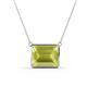 1 - Olivia 12x10 mm Emerald Cut Lemon Quartz East West Solitaire Pendant Necklace 