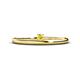1 - Celeste Bold 3.00 mm Round Yellow Sapphire Solitaire Asymmetrical Stackable Ring 