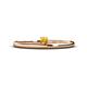 1 - Celeste Bold 3.00 mm Round Citrine Solitaire Asymmetrical Stackable Ring 