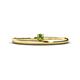 1 - Celeste Bold 3.00 mm Round Peridot Solitaire Asymmetrical Stackable Ring 