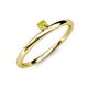 3 - Celeste Bold 3.00 mm Round Yellow Diamond Solitaire Asymmetrical Stackable Ring 