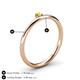 4 - Celeste Bold 3.00 mm Round Yellow Diamond Solitaire Asymmetrical Stackable Ring 