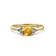 3 - Eve Signature 6.50 mm Citrine and Diamond Engagement Ring 