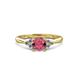3 - Eve Signature 6.50 mm Rhodolite Garnet and Diamond Engagement Ring 