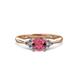3 - Eve Signature 6.50 mm Rhodolite Garnet and Diamond Engagement Ring 
