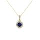 1 - Azaria Blue Sapphire and Diamond Halo Pendant 