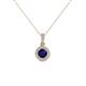 1 - Azaria Blue Sapphire and Diamond Halo Pendant 