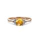 3 - Eve Signature 6.50 mm Citrine and Diamond Engagement Ring 
