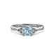 3 - Eve Signature 6.50 mm Aquamarine and Diamond Engagement Ring 