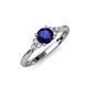 4 - Eve Signature 6.00 mm Blue Sapphire and Diamond Engagement Ring 