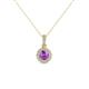 1 - Azaria Amethyst and Diamond Halo Pendant 