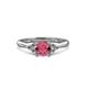 2 - Eve Signature 5.80 mm Rhodolite Garnet and Diamond Engagement Ring 