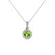 1 - Azaria Peridot and Diamond Halo Pendant 