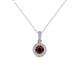 1 - Azaria Red Garnet and Diamond Halo Pendant 