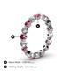 4 - Valerie 3.50 mm Pink Tourmaline and Diamond Eternity Band 