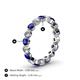 4 - Valerie 3.50 mm Blue Sapphire and Forever Brilliant Moissanite Eternity Band 