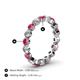 4 - Valerie 3.50 mm Rhodolite Garnet and Forever Brilliant Moissanite Eternity Band 
