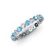 3 - Valerie 3.00 mm Blue Topaz and Lab Grown Diamond Eternity Band 