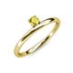 3 - Celeste Bold 4.00 mm Round Yellow Sapphire Solitaire Asymmetrical Stackable Ring 